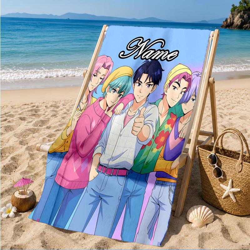 Custom Name KPop Demon Beach Towel Microfiber Beach Towel, Lightweight and Quick-Dry, for Summer Travel, Swimming Pool Gift
