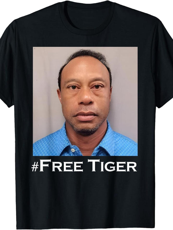 Free Tiger Shirt Golf Goat Celebrity Sports Funny Meme T-Shirt Gift Short Sleeve Men's T-shirts for Summer Unisex All-Season