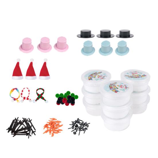 Набор для лепки снеговика из самозатвердевающей глины, рождественские поделки для детей 4-12 лет, забавный набор для лепки снеговика своими руками для украшения праздничной вечеринки