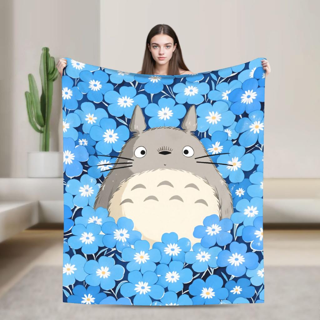 Traditional Nekobasu Japanese Blanket T-Totoros Travel Flannel Bedding Throws For Living Room Warm Bedspread Birthday Present