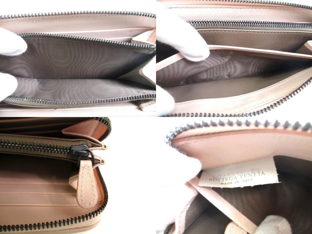 Authentic BOTTEGA VENETA Intrecciato Light Pink Leather Round Zip Wallet Purse #a442  Refurbished
