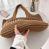 Yogodlns Casual Hollow Knitted Large Tote Bag Designer Handmade Woven Women Shoulder Bags Luxury Summer Beach Bag Shopper Purses
