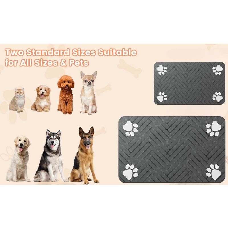 Коврик для кормления домашних животных - впитывающий коврик для мисок с едой и водой, с водонепроницаемой резиновой основой, быстросохнущий коврик для воды для собак и кошек