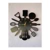 Black Gift Wooden Decorative Kitchen Patterned Silent Wall Clock 50cm