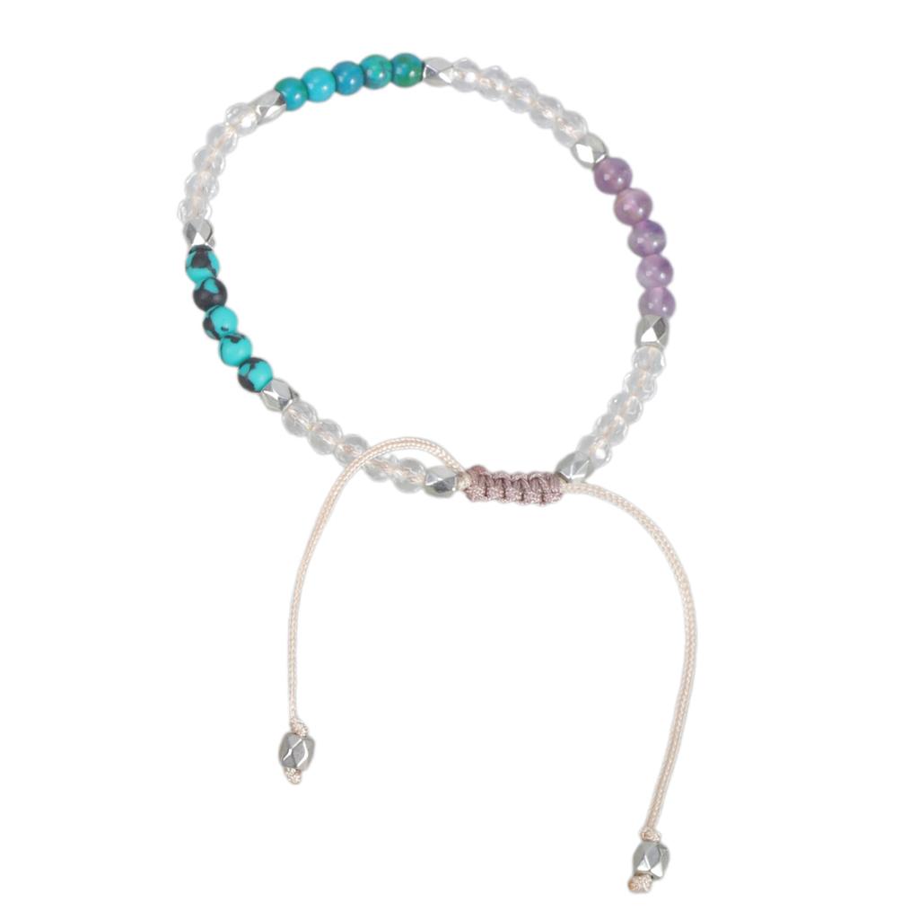 Handmade Beaded Bracelet Colorful Chakra Bracelet Healing Balance Natural Stone Bead Bangles for Positive Energy