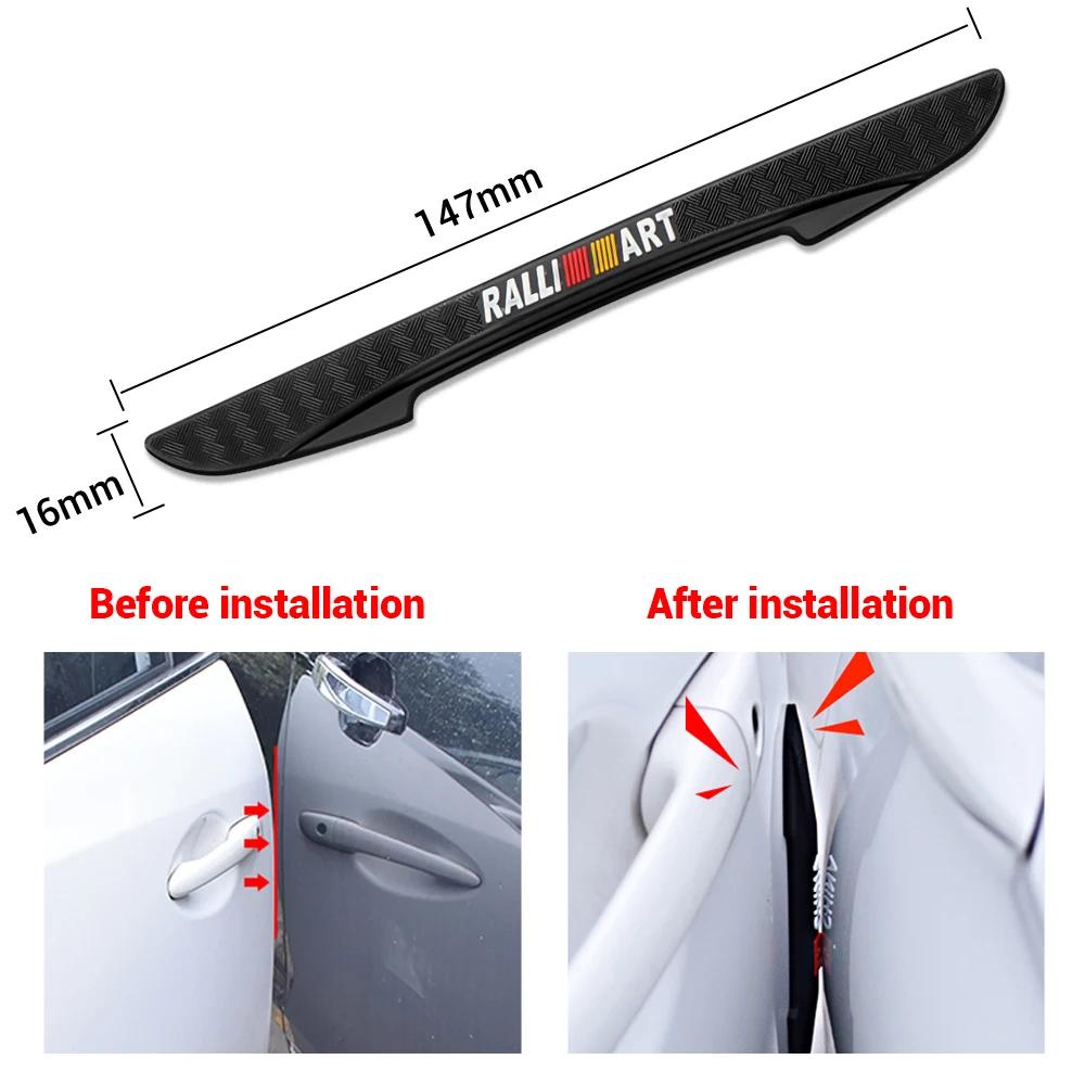 4PCS Car Door Side Edge Anti-Collision Bumper Strip Sticker for Mitsubishi Lancer Outlander ASX Ralliart