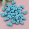 Home Party Supplies DIY Jewelry Accessories 15x11mm 30Pcs Creative Heart Rubber Making Materials Beads 9 Color Mobile Phone Chain Solid Color Fashion
