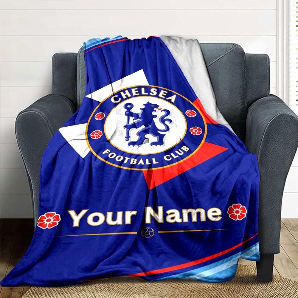 Chelsea Fc Football Player Customize Text Blanket Lightweight Customizable Blanket Comfortable Suitable for Sofa Livingroom Nap Bed for All Occasions