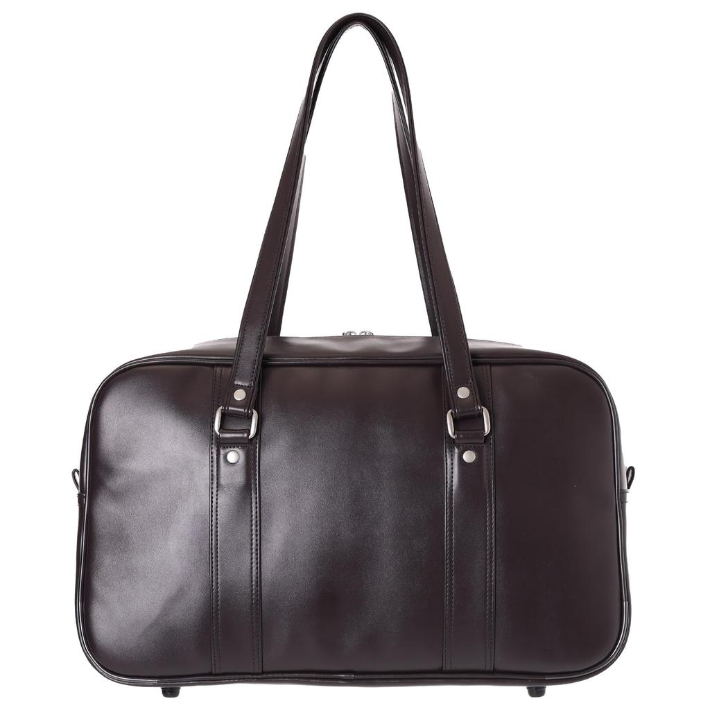 Sanrio Synthetic Leather School Boston Bag with Heart Pouch (My Melo-Brown)