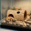 Tree Hole Shape Fish Hollow Shelter Plastic Reptile Shelter Reptile Hideout Cave  Reptile Habitat
