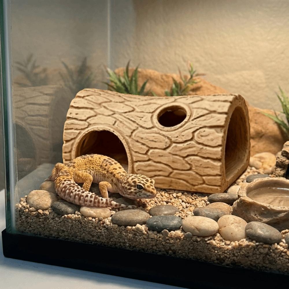 Tree Hole Shape Fish Hollow Shelter Plastic Reptile Shelter Reptile Hideout Cave Reptile Habitat