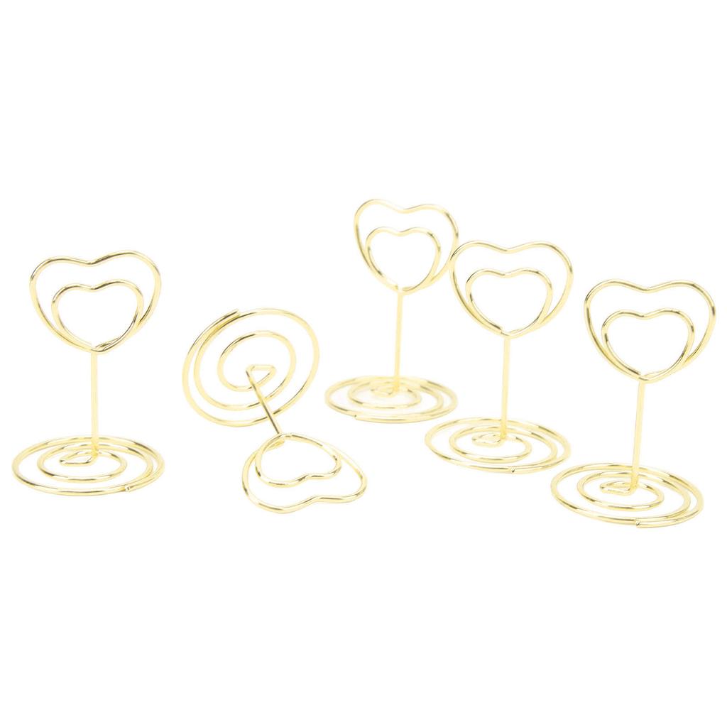 20Pcs Table Number Holder Heart Shaped Stable Sturdy Metal Widely Used Place Card Holder for Home School