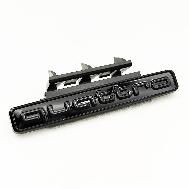 3D ABS Red Black Logo Quattro Badge Car Front Grill Emblem For Audi Q5 A4 A5 A6 A3 Q3 Q4 Q7 S3 S4 S5 S6 S7 Auto Accessories