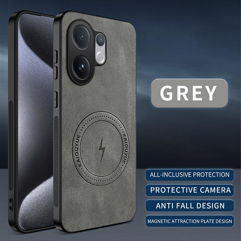 Чехол для VIVO V60 5G Роскошный из овечьей кожи Магнитный Magsafe Беспроводная зарядка Матовый чехол для VIVO V 60 Защита от падений Бампер