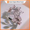 Кольцо Huitan Delicate Leaf Branch Olive Design для женщин, посеребренные модные женские кольца для вечеринок, повседневной носки, ювелирные изделия