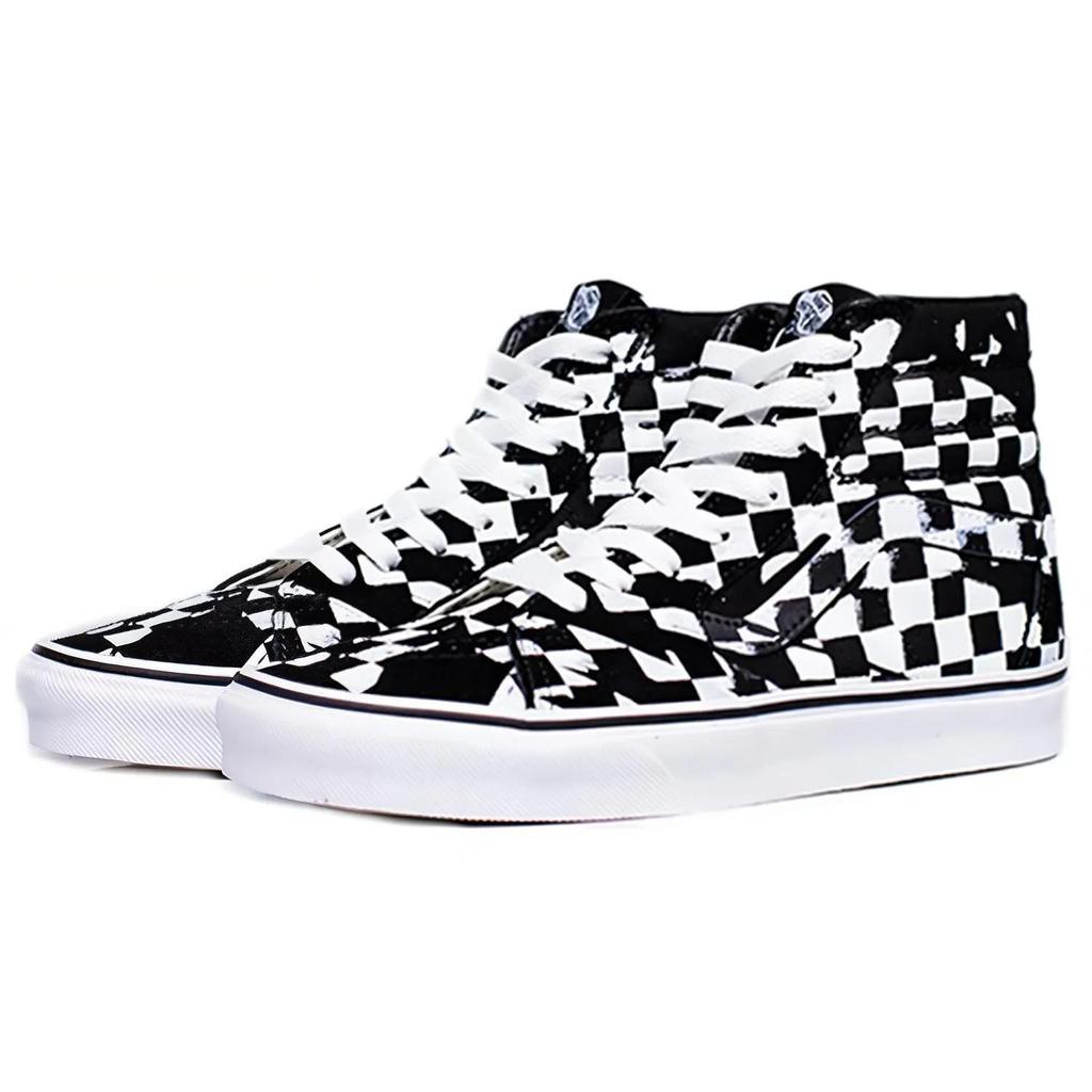Vans Sk8-Hi 'Overprint Checkboard' (Unisex) Black / White Skate Shoes VN0A38GEUPS