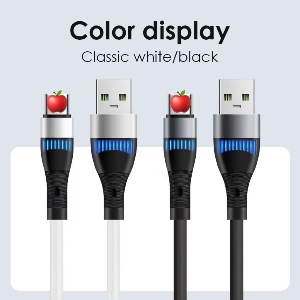 Светящийся USB-кабель с быстрой зарядкой для устройств Apple, Android и Type-C