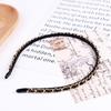 Punk Metal Chains Gold Color Women Hair Band Korean Hair Hoop Hair Accessories PU Chains Headband