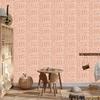 Polynesian Geometric Pattern Wallpaper Cream and Peach 50x1000