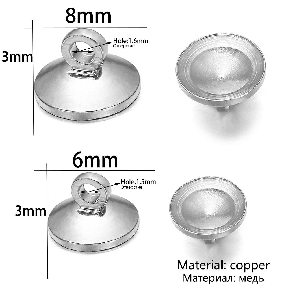 50pcs/lot Material Copper Beads Cap Fit Glass Wishing Bottle Pendant Caps Connectors For DIY Jewelry Making Handmade Supplies