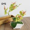 Artificial Butterfly Orchid Flower Phalaenopsis Home Office Decor with Flowerpot