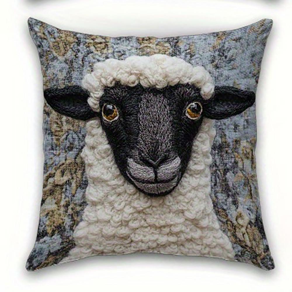 1/4Pcs Sheep Patterned Pillowcases Sofa Cushion Cover Home Bedroom Room Decoration