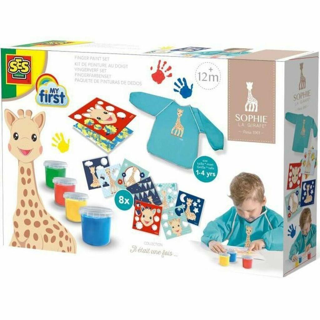 Ses-creative Sophie la girafe finger painting kit red blue yellow green