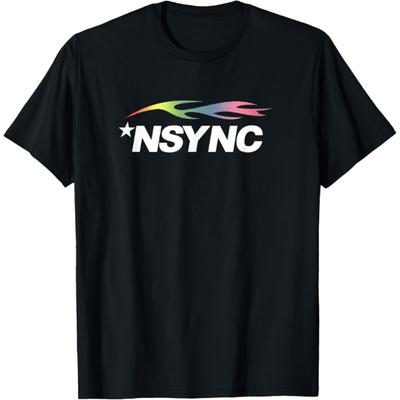 Официальная футболка с логотипом группы NSYNC и Радужным Пламенем