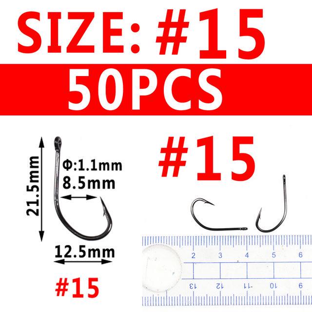 Стальные крючки для рыбалки, 50 шт