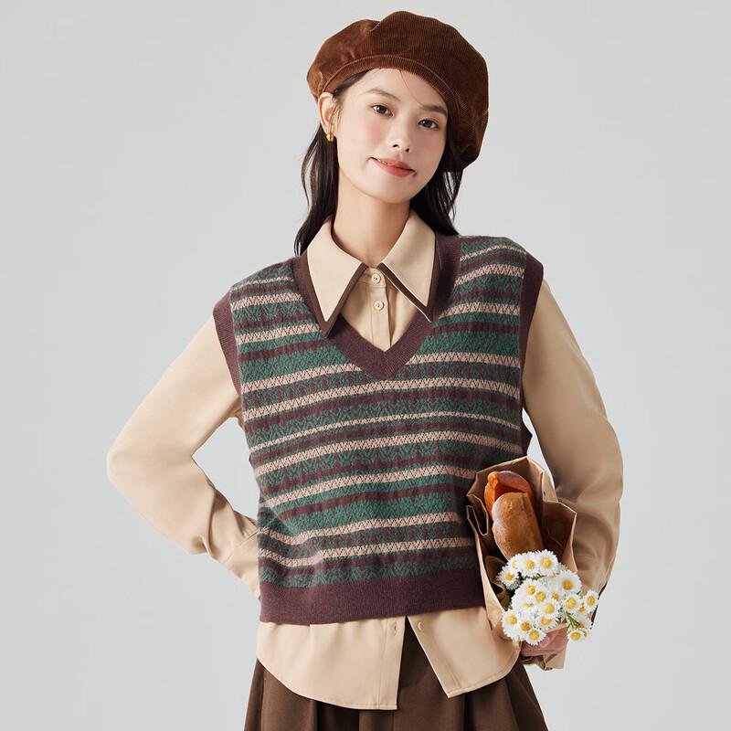 Женский трикотажный жилет в стиле ретро с полосками от Inman