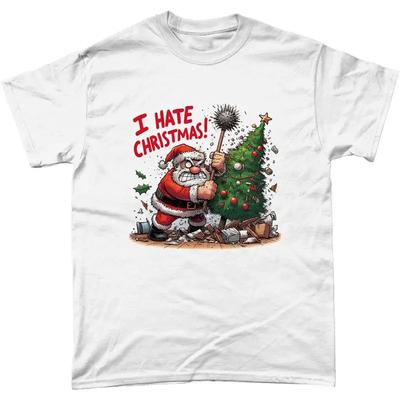 I Hate Christmas T Shirt Anti Xmas Grump Novelty Funny Sarcastic