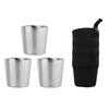 3x Coffee Mugs Stainless Steel Portable Outdoors Camping Hiking Picnic Water Cup for Household Kitchen Easy Supply