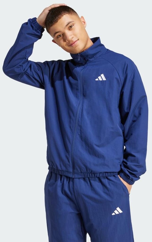 Зимняя куртка Adidas Essential Windbreaker с маленьким логотипом Темно-синий / Белый (JM1773)