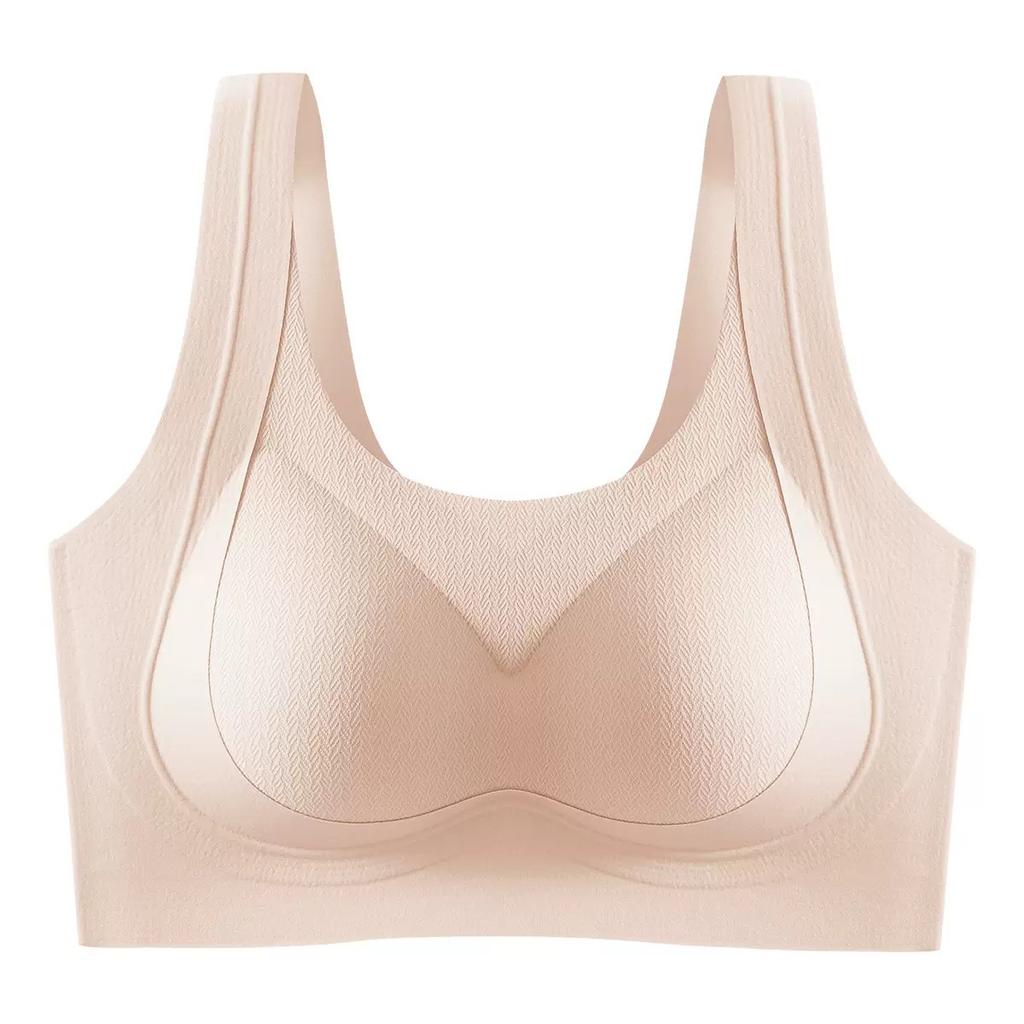 Pull and gather, large size, seamless comfort, no steel ring, double breasts, upper support, anti-sagging, beautiful back bra