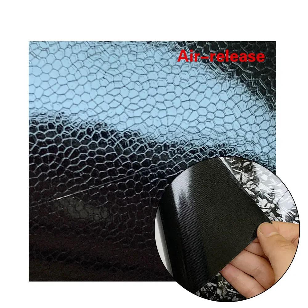 High Quality Glossy Black PET Forged Protector Film Car Carbon Vinyl Film Self Adhesive Roll Waterproof Stickers Car Accessories