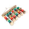Hanging Chewing Toy Multicolored Natural Wooden Bird Tearing Blocks for Large ParrotS