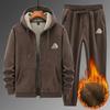Winter Plush Men's Set Lamb Plush Hooded Sweater Cotton Pants Casual Sports and Warmth Protection Set