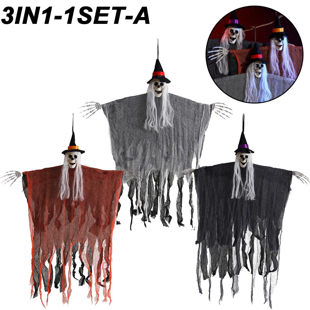 Хэллоуин украшения реквизит скелет в капюшоне висит привидение дом с привидениями секретная комната вечеринка трюк дверь висит привидение
