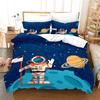 Пододеяльник с изображением астронавта из мультфильма King для мальчиков и девочек, комплект постельного белья Galaxy Space из микрофибры, чехол для одеяла с изображением ракеты и космического корабля