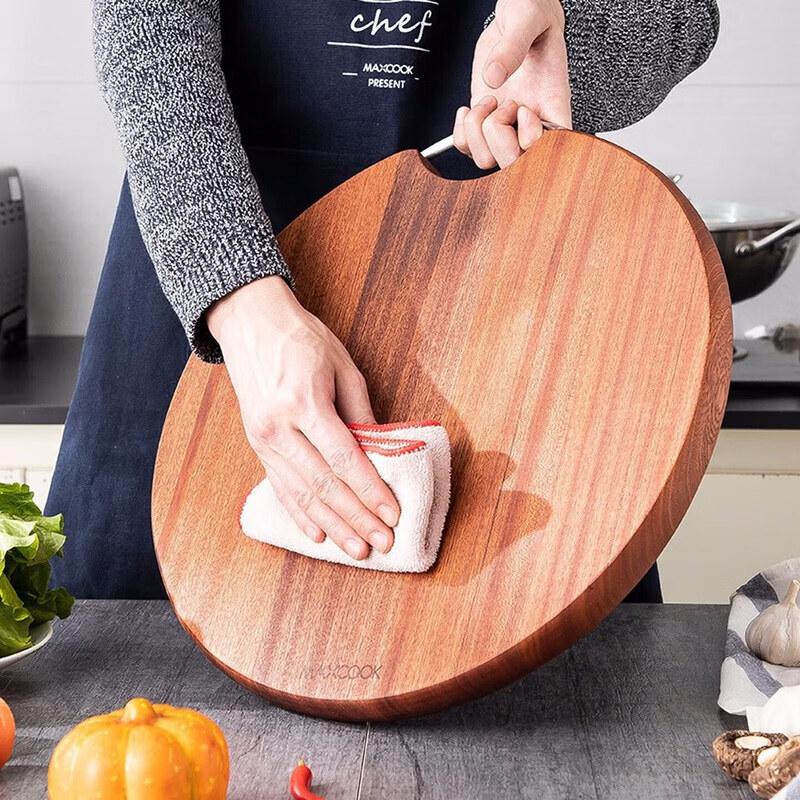 maxcook Круглая разделочная доска из черного дерева