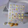 Очаровательные желтые собаки 5D объемные наклейки для дизайна ногтей
