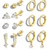 Jstyle Hypoallergenic Earring Stacks for Women Stainless Steel Earrings | 20G Cartilage Earrings for Multiple Piercings, Small Studs Huggie Hoops