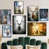 Lovely Wild Animal Deer Poster Prints Cute Jungle Angel Canvas Painting Wall Art Picture for Living Room Modern Home Decor Gift