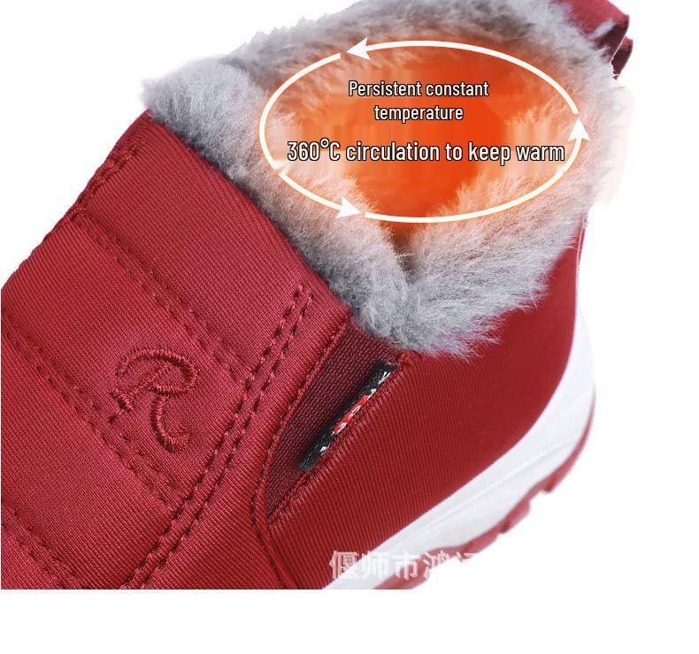 2025 Winter Plus Size Unisex Snow Boots: Slip-on, Fleece Lined, Soft Sole, Thickened Low-Top for Outdoor Use