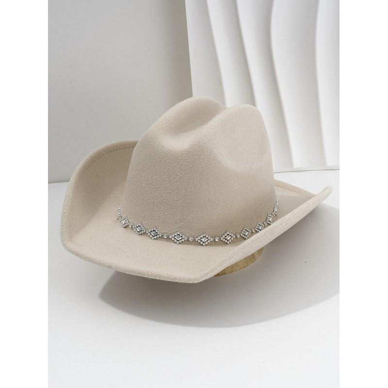 Unisex Sweet Party Cowboy Hat 3D Rhinestone Wide Brim Concert Vacation