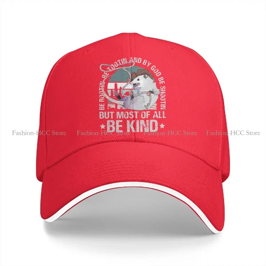 By God Be Shootin But Most Of All Bekind Opossum Cowboy Solid Color Baseball Caps Peaked Cap Rootin Tootin Sun Shade Hats