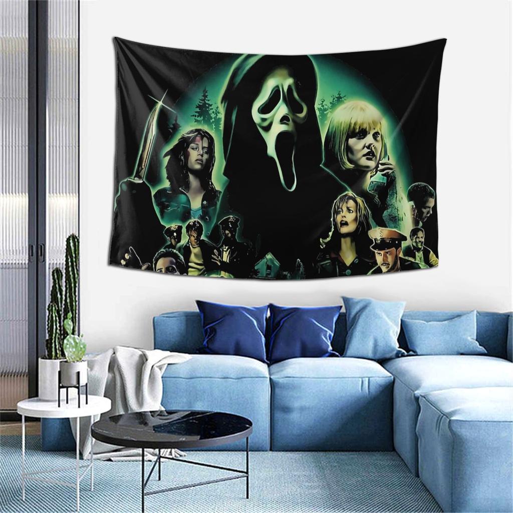 Home Decor Halloween Horror Movie Scream Face Wall Hanging Tapestry Tablecloth Party Bedroom Backdrop 230x180 Tapiz