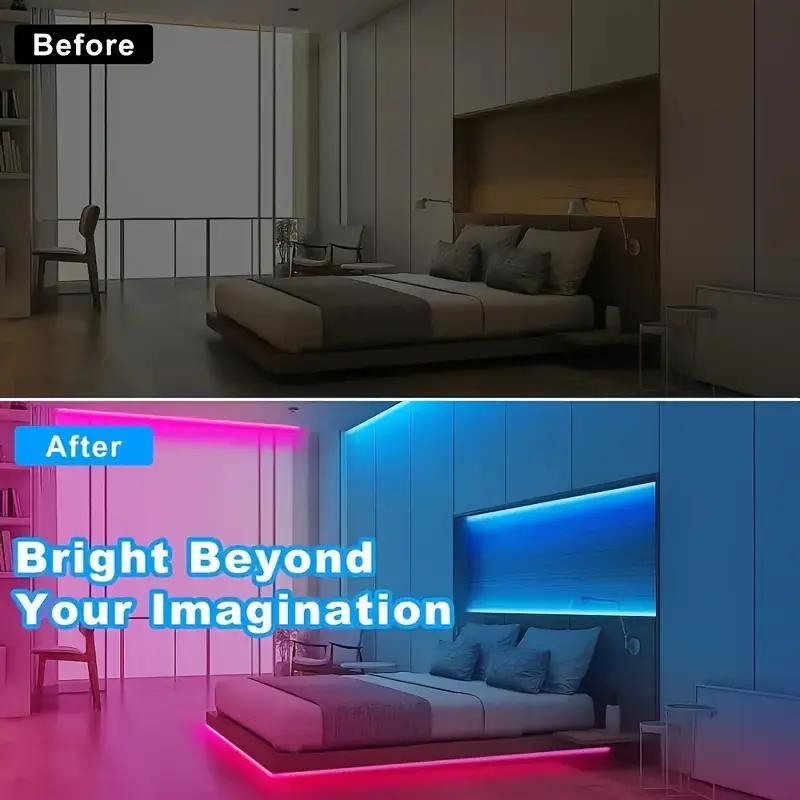 5V USB Bluetooth RGB LED Strip Lights SMD 5050 Flexible Tape APP Control TV Backlight Room Decor 1-30M