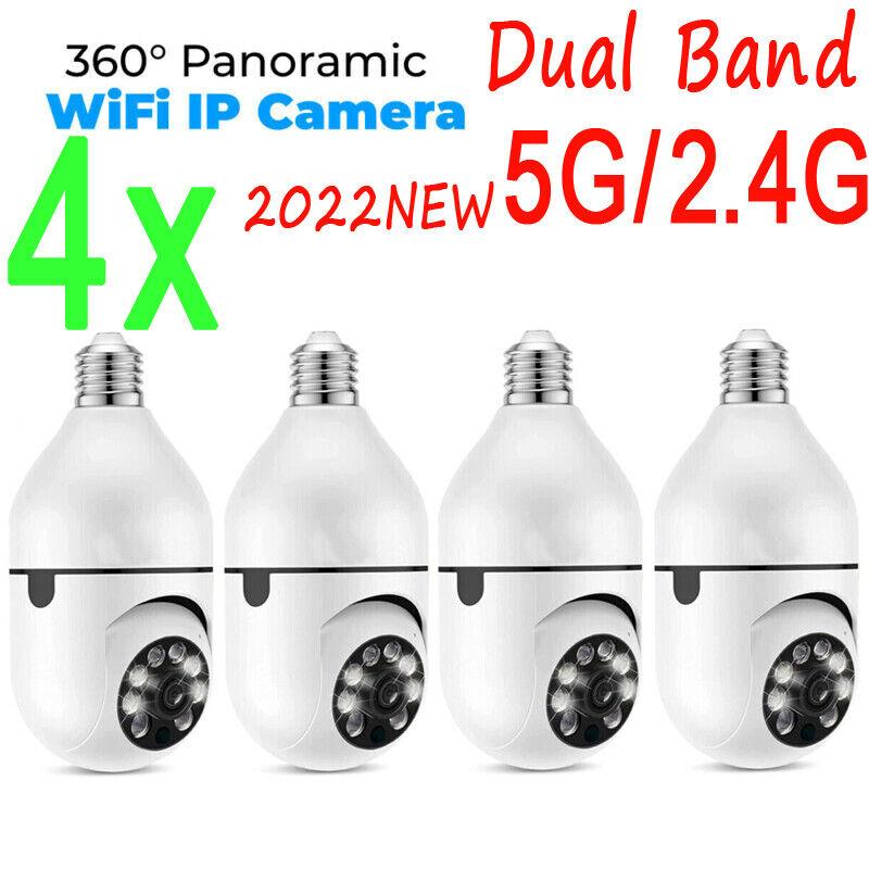 1/2/4 шт. 2,4 ГГц 5 ГГц E27 лампа беспроводная Wi-Fi камера наблюдения наружная камера ночного видения с автоматическим отслеживанием 4-кратный цифровой зум видеокамера безопасности