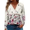 Women's T Shirt Tee Printed Long Sleeve Daily Weekend Fashion Basic V Neck Regular Top